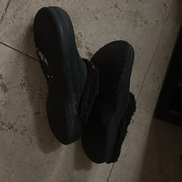 Juicy couture rhinestone bling fur lined crocs style slippers Sz 9 - Picture 8 of 10